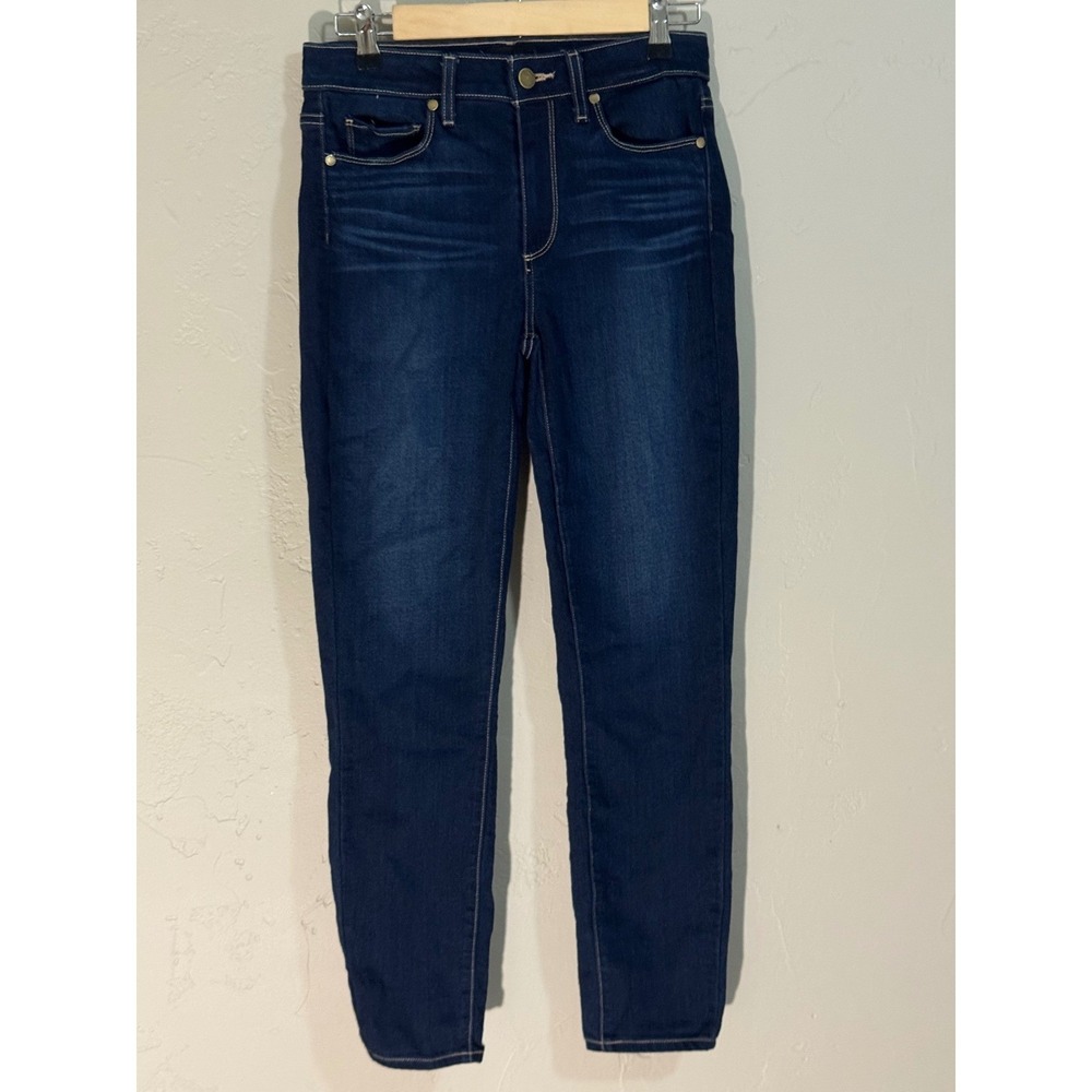 paige hoxton ankle jeans womens size 27 dark wash skinny - small flaw